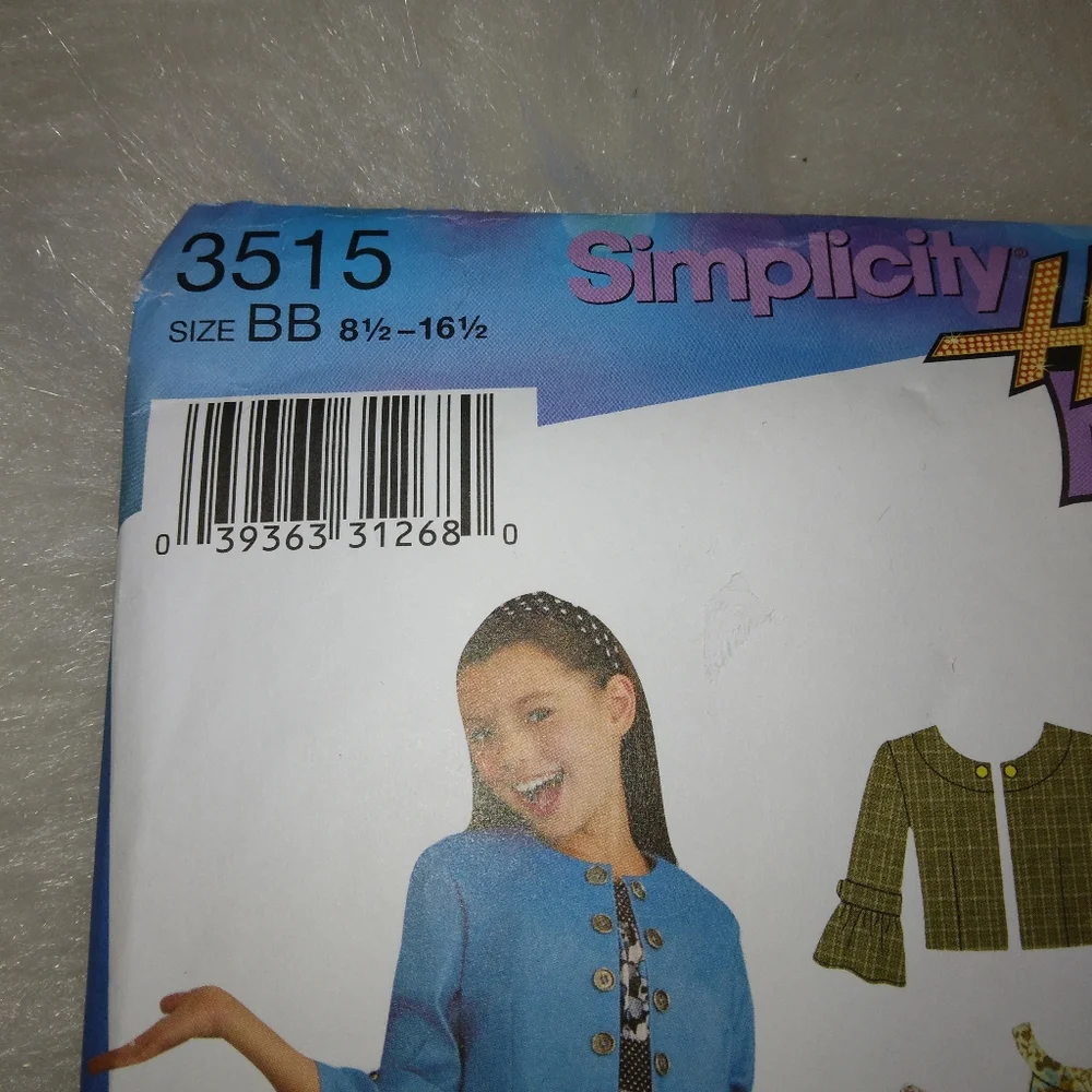 SIMPLICITY 3515 SZ 8.5-16.5 Hanna Montana Girl's plus crop pants dress  …